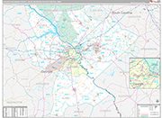 Augusta-Richmond County Metro Area Wall Map Premium Style